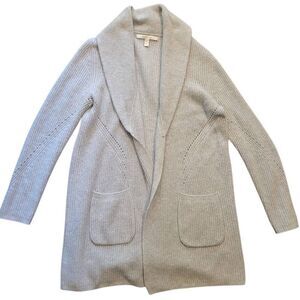 Nordstrom Collection Sweater Women's Medium Grey All Cashmere Open Cardigan Long